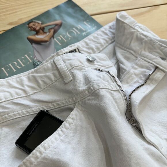 #13 NWOT We The Free Size 0 Come As You Are White Denim Western Boho Maxi Skirt. - Picture 8 of 11